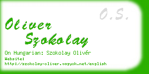 oliver szokolay business card