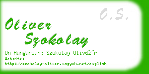 oliver szokolay business card